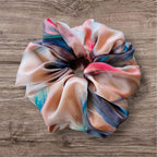 Rainbow Marble Silk Scrunchie detail