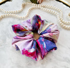 Abstract Floral Silk Scrunchie