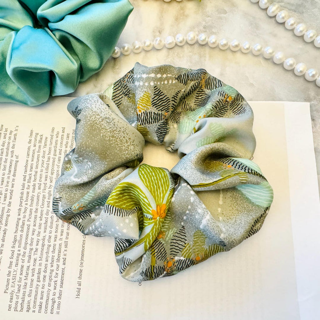 Colorful Abstract Silk Scrunchie