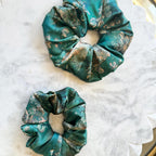 Teal Floral Silk Headband