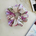 Pastel Watercolor Floral Silk Scrunchie
