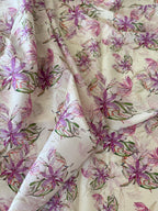 Pastel Watercolor Floral Silk Scrunchie detail