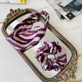Burgundy Watercolor Stripe Silk Scrunchie