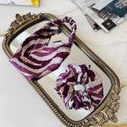 Burgundy Watercolor Stripe Silk Scrunchie