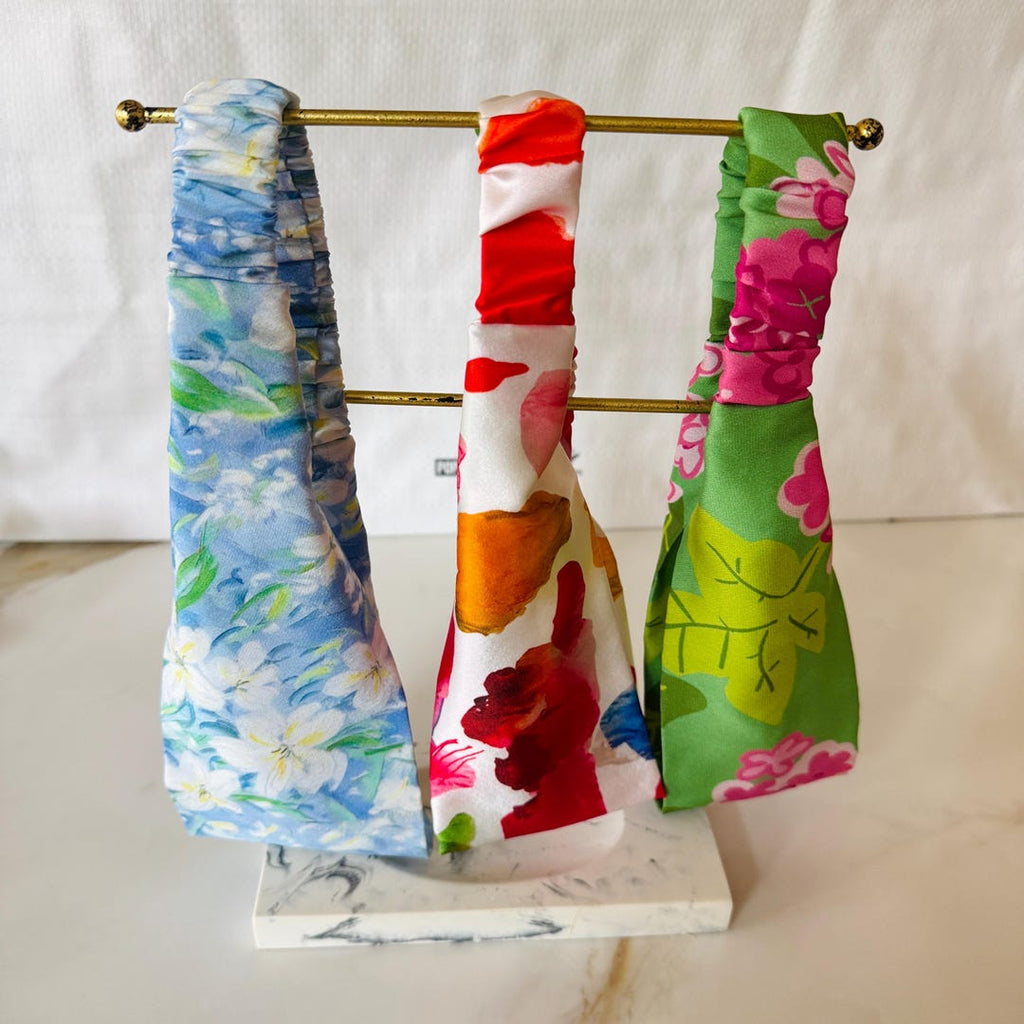 Wide Floral Mulberry Silk Headband