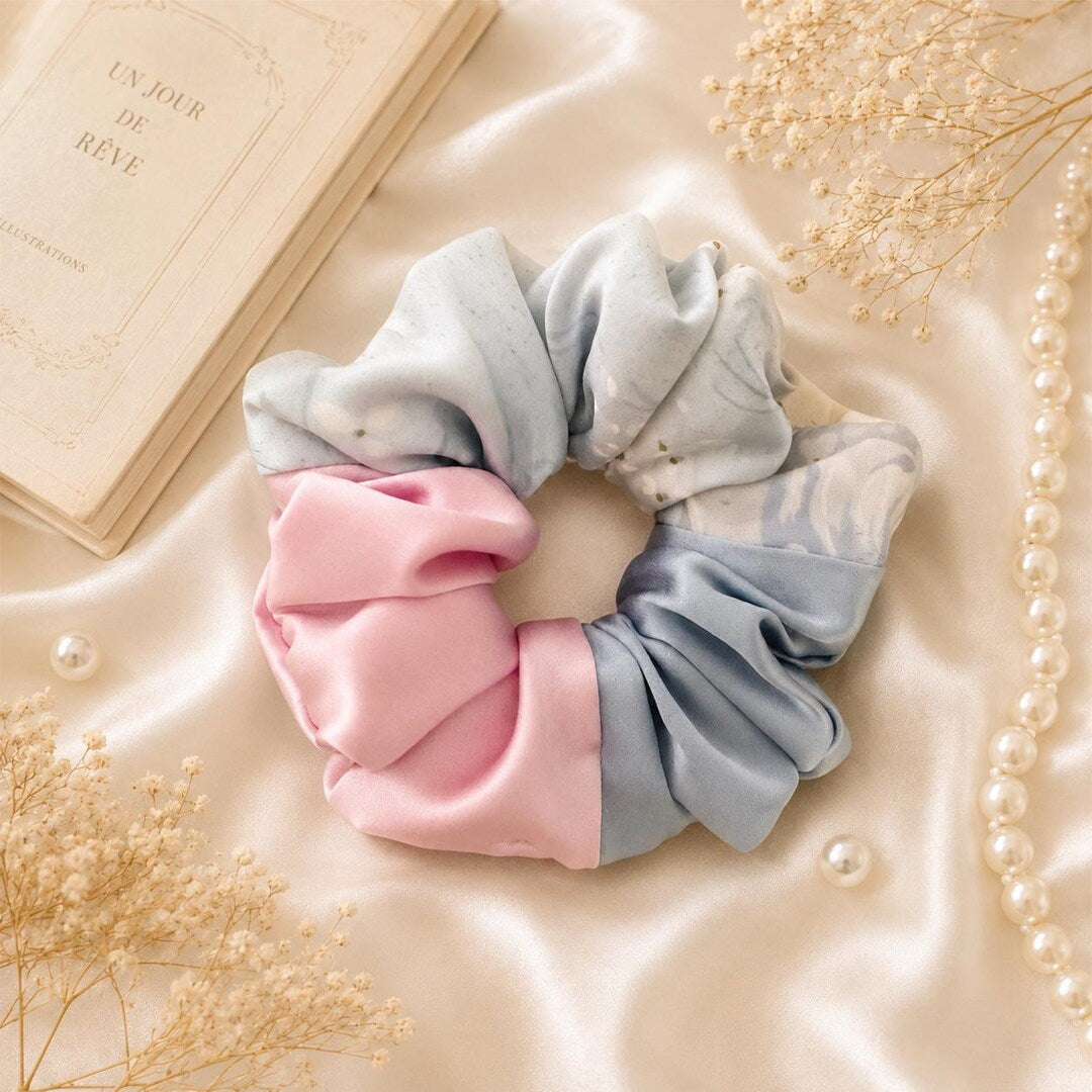 Color Block Silk Scrunchie