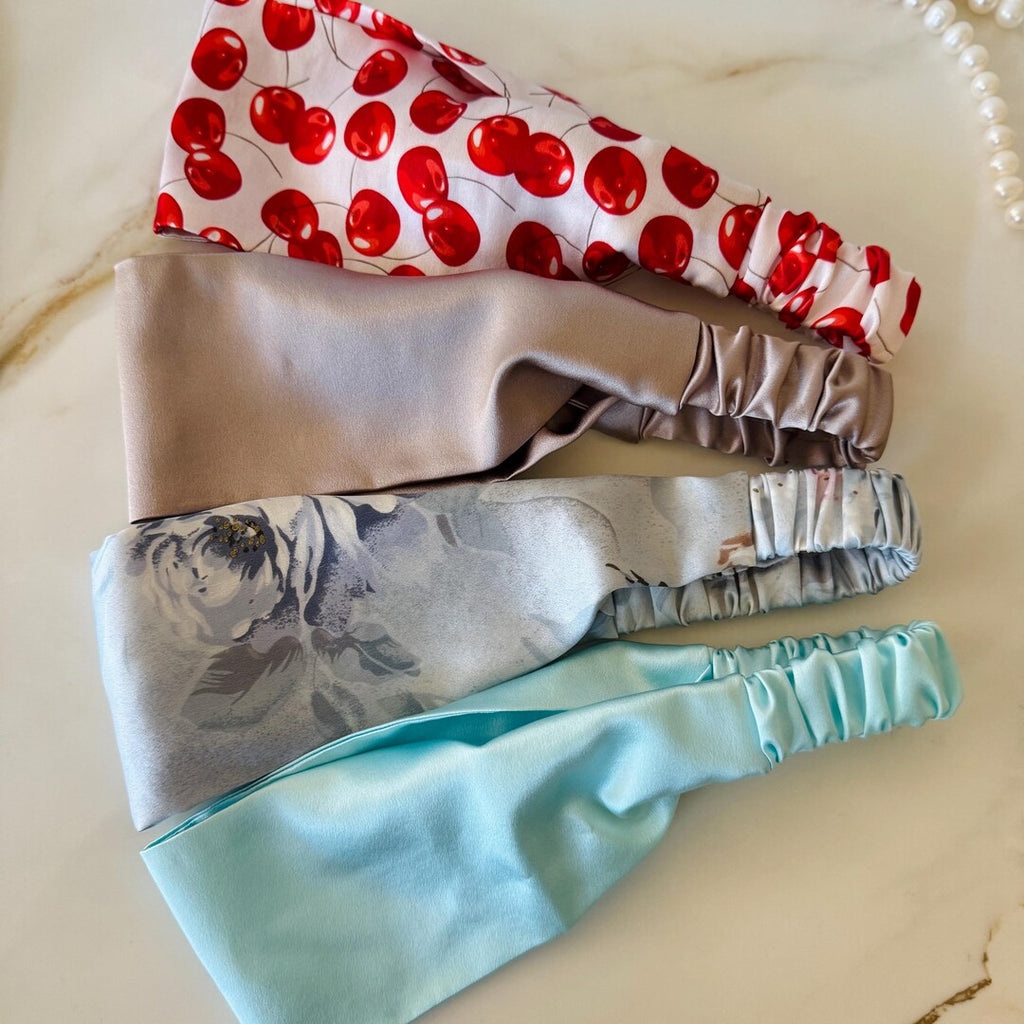 Satin silk headband detail