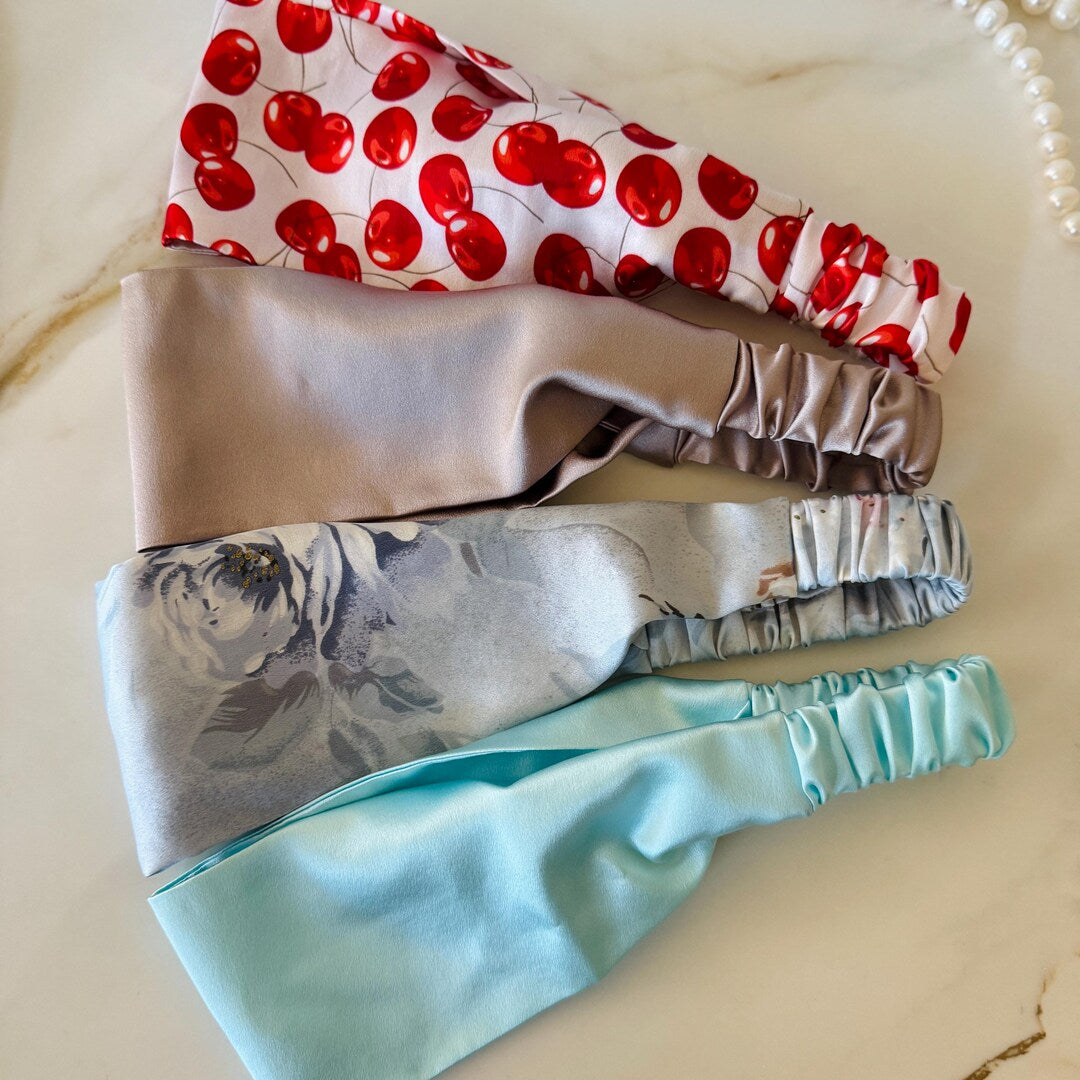 Satin silk headband detail