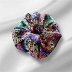 Vibrant Floral Art Silk Scrunchie