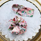 Floral silk scrunchie soft jumbo detail