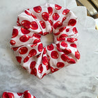 Red Cherry Vintage silk scrunchie detail