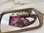 Burgundy Garden headband on model
