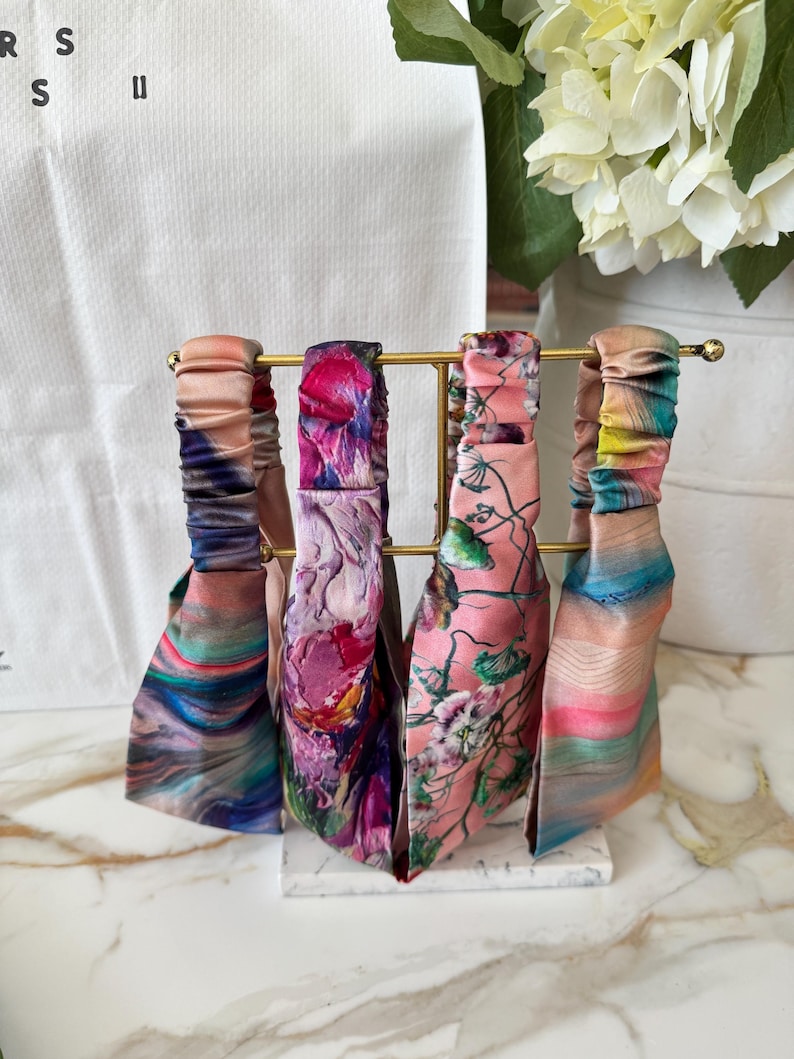 Abstract Watercolor Mulberry Silk Headband