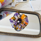 Colorful Floral Silk Scrunchie