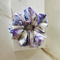 Watercolor Floral Mulberry Silk Scrunchie