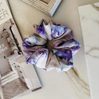 Watercolor Floral silk scrunchie detail