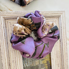Purple Floral Silk Scrunchie detail