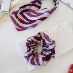 Burgundy Watercolor Silk Scrunchie detail
