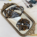 Leopard Print Silk Scrunchie and Headband