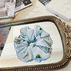 Light Blue Butterfly Silk Scrunchie detail