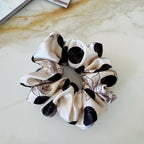 Polka Dot Silk Scrunchie detail