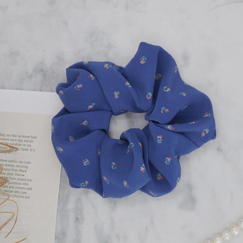 Blue Mulberry Silk Scrunchie