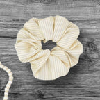 Cream Stripe Mulberry Silk Scrunchie
