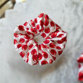 Red Cherry Vintage Mulberry Silk Scrunchie