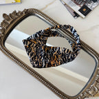 Leopard Print silk scrunchie detail