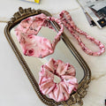 Pink Rose Silk Scrunchie