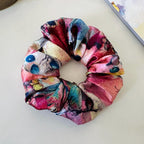 Watercolor Floral Mulberry Silk Scrunchie