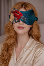 Floral silk sleep mask detail