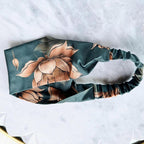 Blue Camel Floral Silk Headband