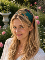 Pure Mulberry silk headband on model
