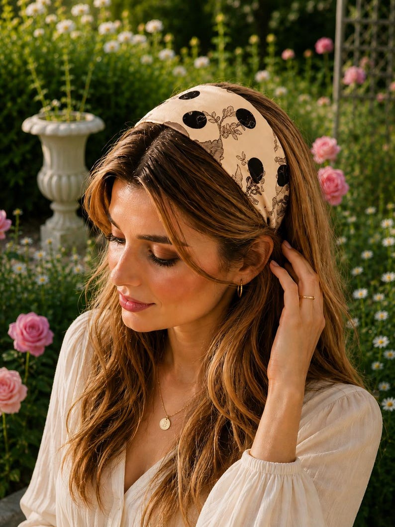 Polka Dot Silk Headband