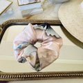 Lotus Floral Mulberry Silk Scrunchie