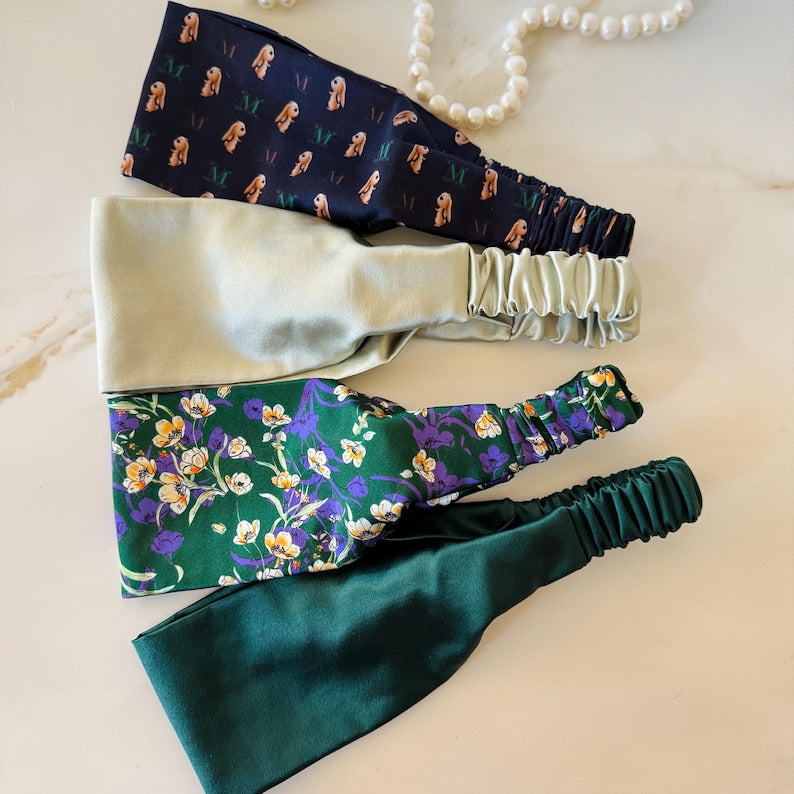 Floral and Solid headband detail