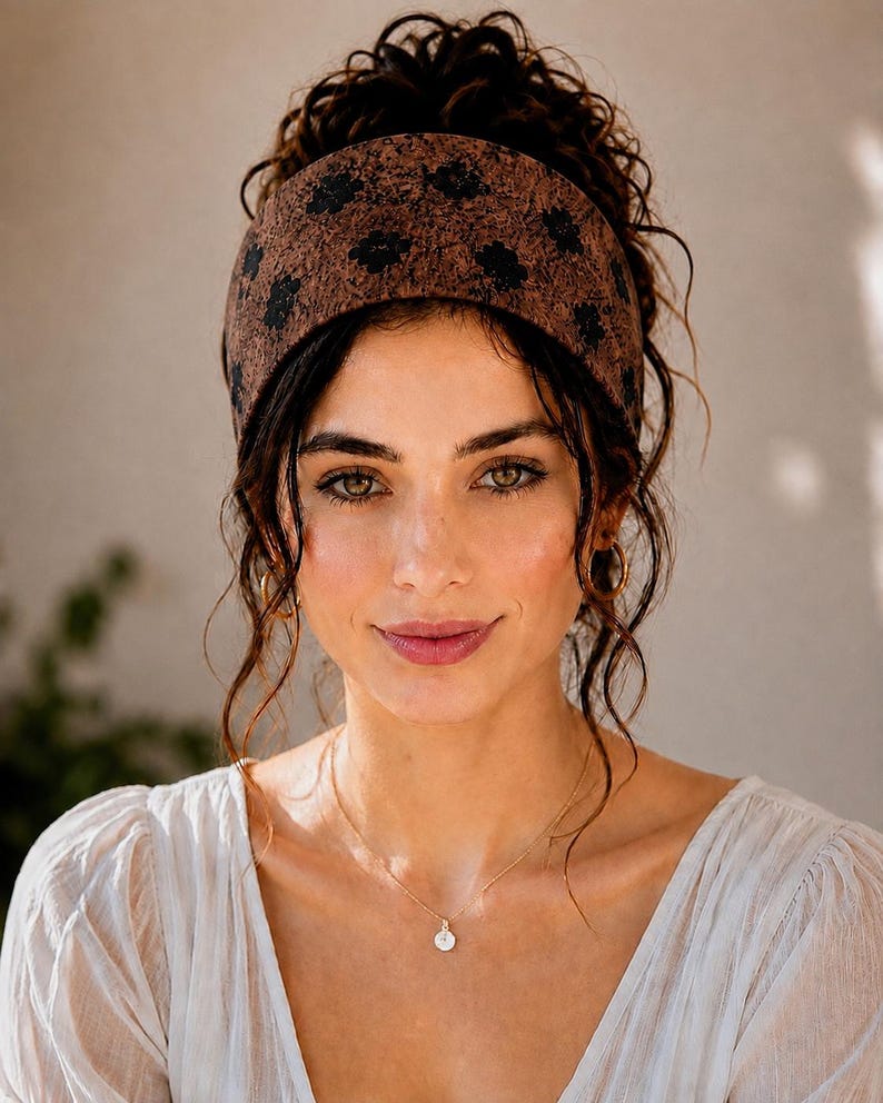 Rust Panda Xiangyunsha Silk Headband