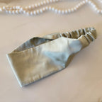 Classic silk headband on model